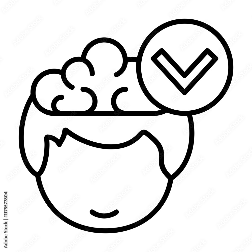 Chevron Down Human Mind Outline Style Icon Chevron Down Human Mind Outline Style Icon
