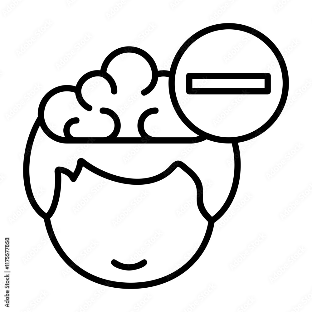 Remove Human Mind Outline Style Icon Remove Human Mind Outline Style Icon