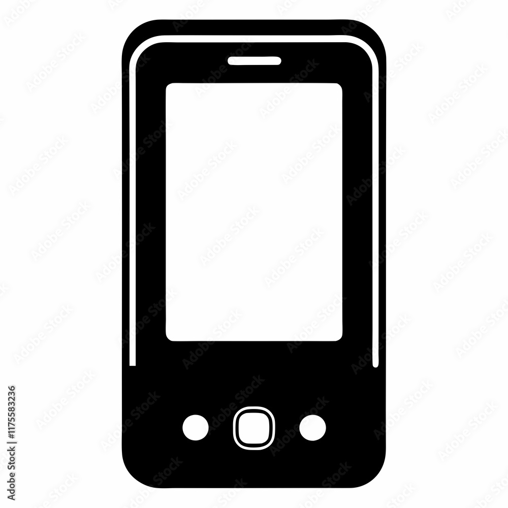 Modular Smartphone Black Silhouette Vector Modular Smartphone Black Silhouette Vector