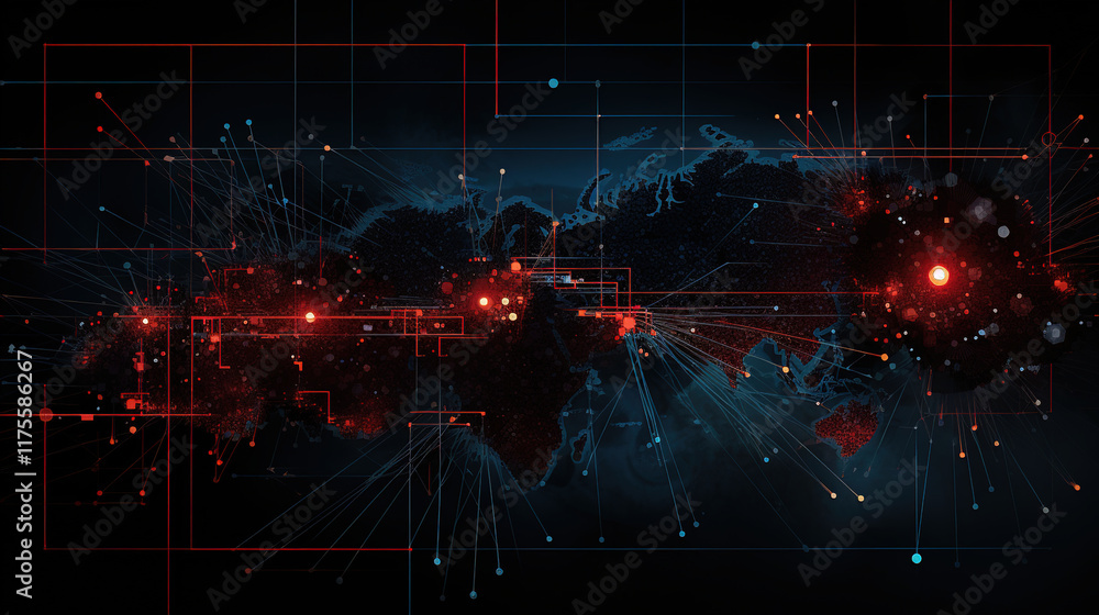 Global Network Visualization - Digital Art Global Network Visualization - Digital Art