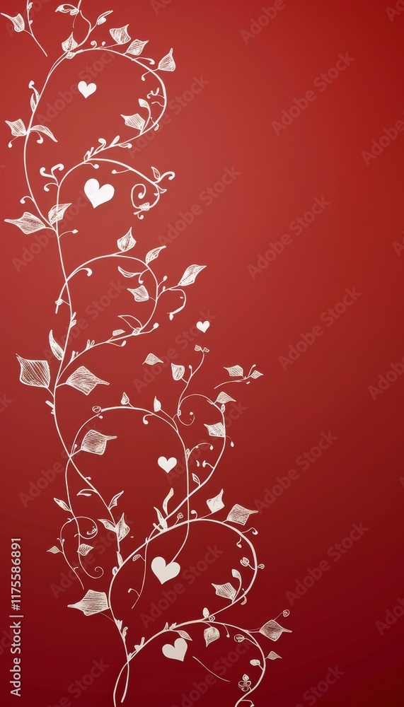 Heart shaped vines in white against deep red a romantic clip art for valentine s day cards Heart shaped vines in white against deep red a romantic clip art for valentine s day cards