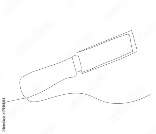 One continuous line drawing of chisel. Single line of chisel vector illustration