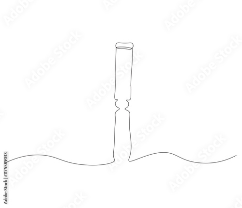 One continuous line drawing of chisel. Single line of chisel vector illustration