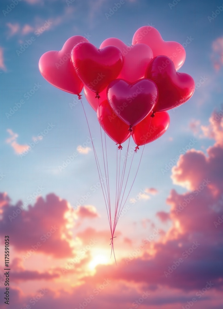 Fototapeta premium Hearts in the Sky: Symbol of Love and Romance