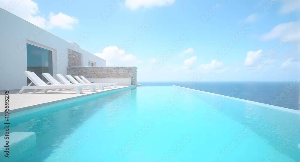 Obraz premium Infinity Pool Luxury Villa Ocean View