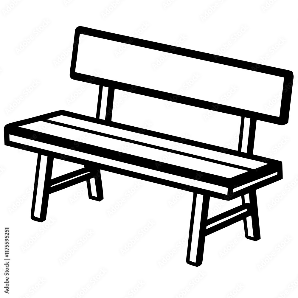 Modern Vector Illustration of a Classroom Bench Modern Vector Illustration of a Classroom Bench
