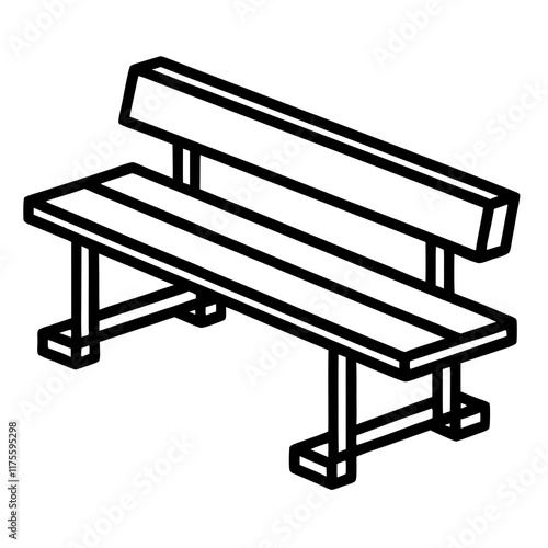 Modern Vector Illustration of a Classroom Bench