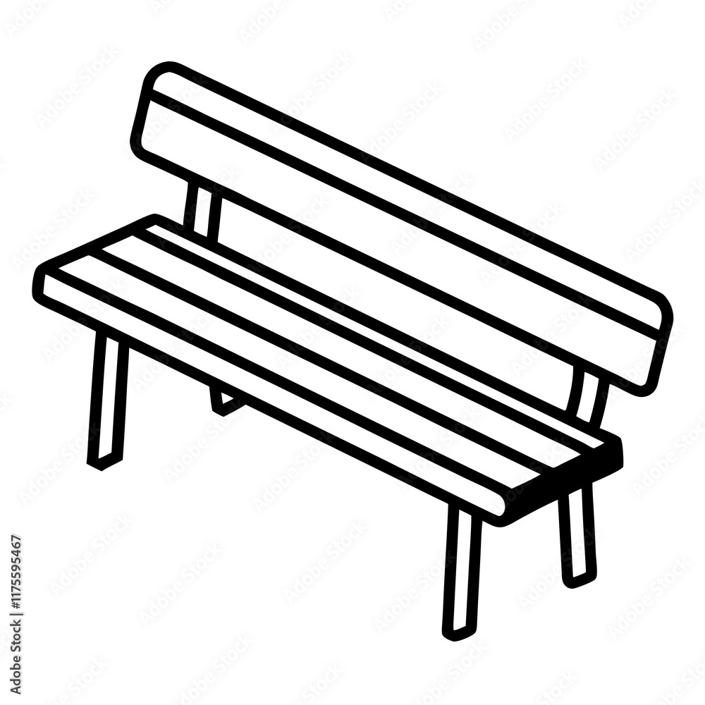 Modern Vector Illustration of a Classroom Bench Modern Vector Illustration of a Classroom Bench