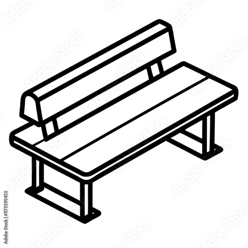 Modern Vector Illustration of a Classroom Bench
