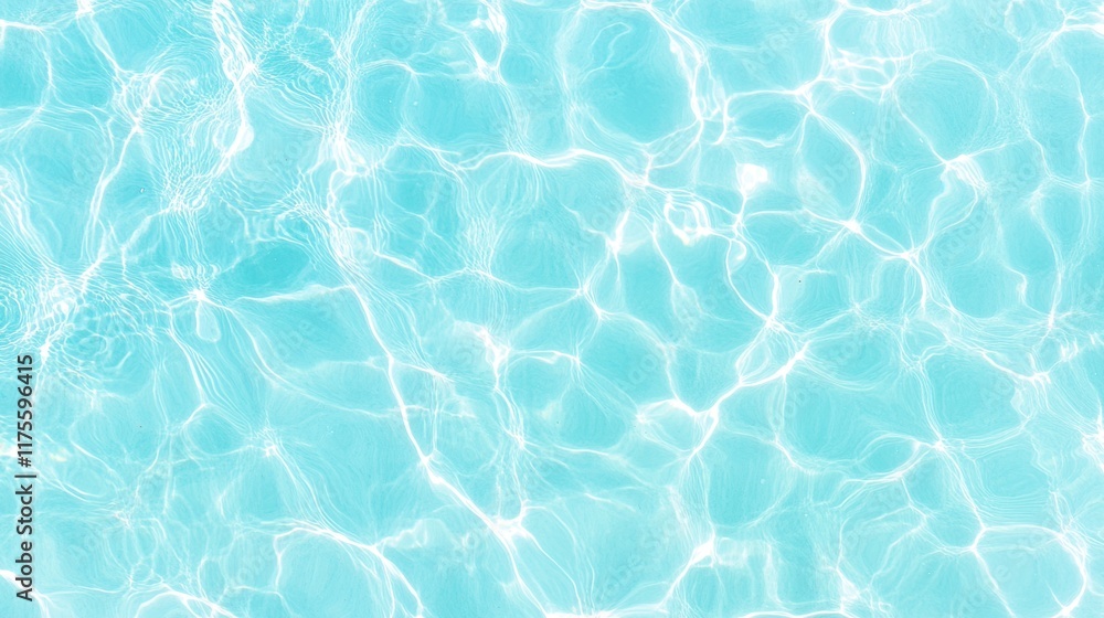 Fototapeta premium Abstract turquoise water texture with light reflections. (1)