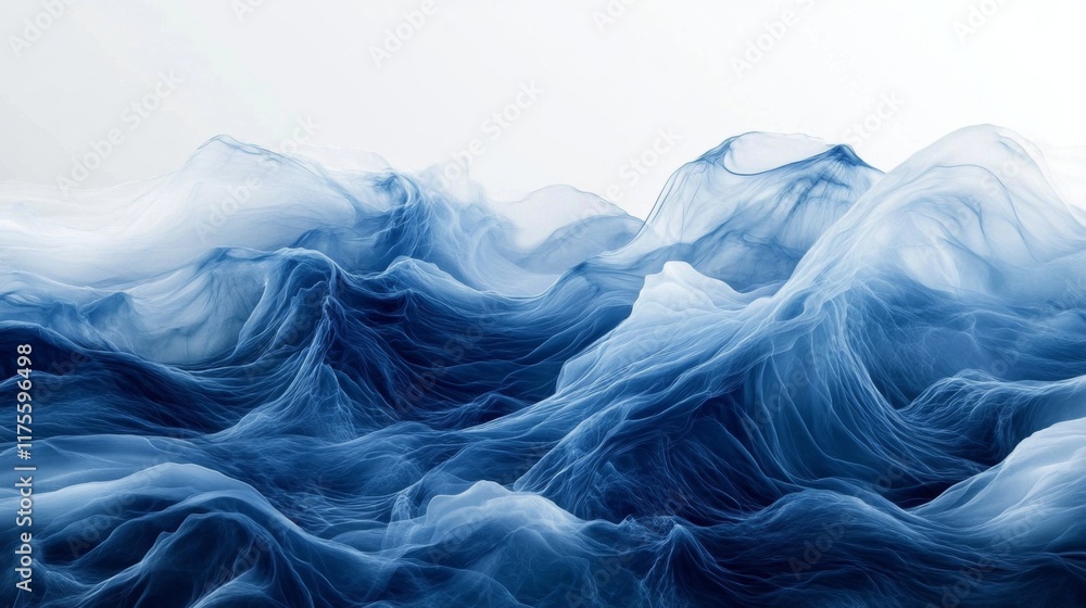 Ethereal Blue Waves Abstract Art Ethereal Blue Waves Abstract Art
