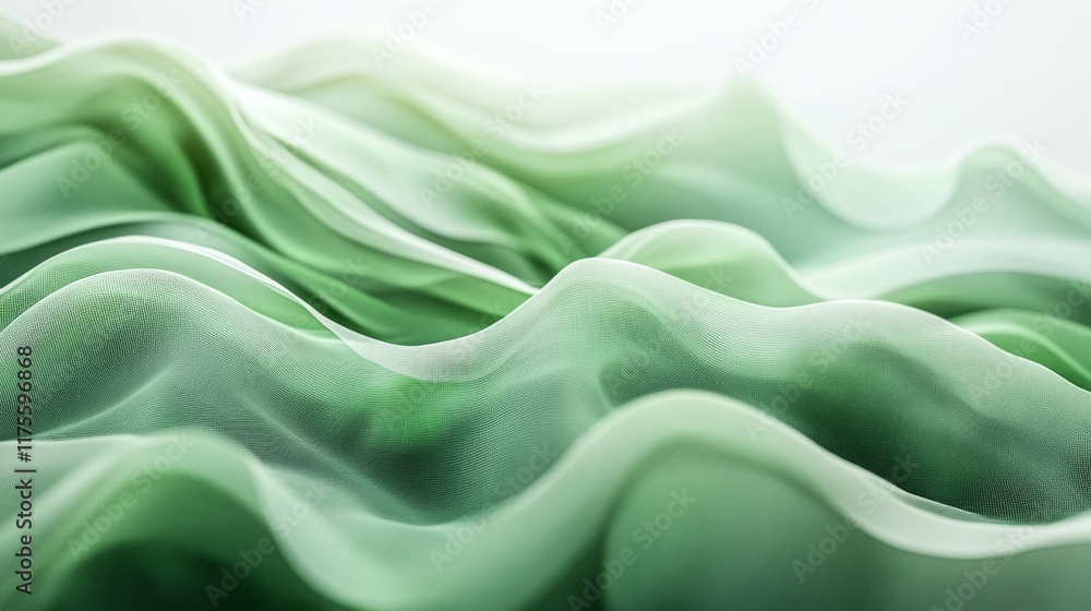 Obraz premium Abstract Green Waves