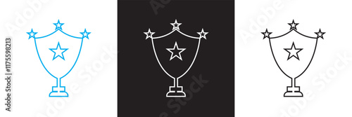 Award Shield Star vector. Shield star badge. Police Badge vector.  isolated on white and black background. vector illustration. EPS 10
