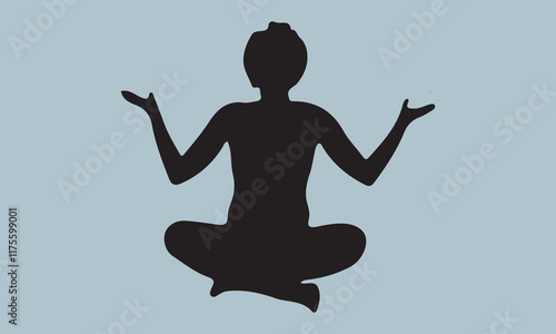 Yoga Pose Vector Illustration Calligraphy Graphic Design,Handmade Calligraphy eps 10