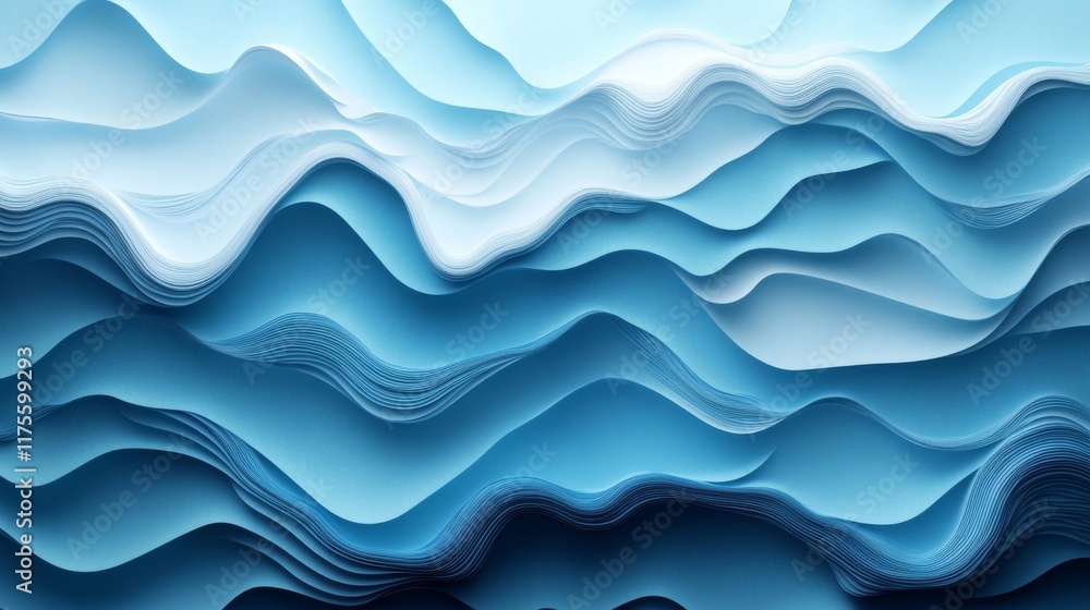 Abstract Blue Paper Waves Abstract Blue Paper Waves
