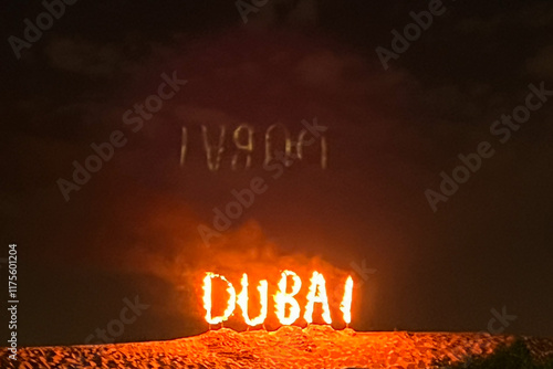 Photography Traditional fire dance at desert camp, Dubai