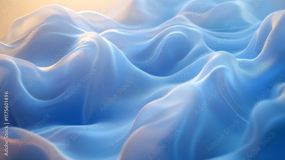 Obraz premium Abstract Blue Fabric Waves