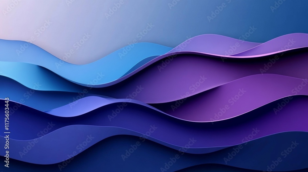 Abstract Waves in Blue and Purple Abstract Waves in Blue and Purple