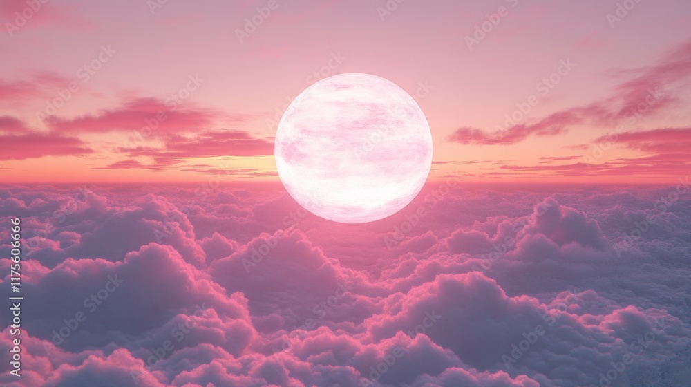 Mystical Pink Sky with Ethereal Glow Mystical Pink Sky with Ethereal Glow