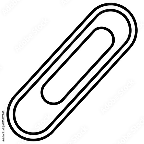 Paperclip Outline Vector Illustration