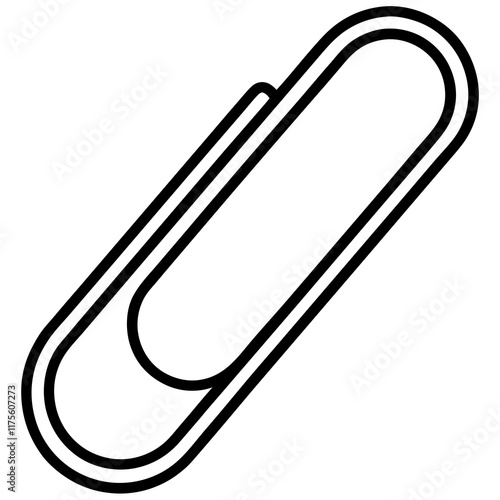 Paperclip Outline Vector Illustration