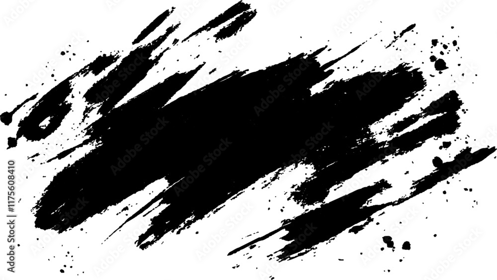 custom made wallpaper toronto digitalAbstract black paint splatter on white background. Stylish, grunge with a rough, worn look in dust and scratches on a white background. Brush strokes, stain grunge isolated on white background, 