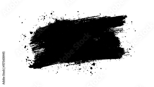 Wallpaper Mural Black brush stroke on white background. Abstract black in splash, paint, brush strokes, stain grunge isolated on white background, Black staine brush, grunge banner, hand drawn splash, Torontodigital.ca