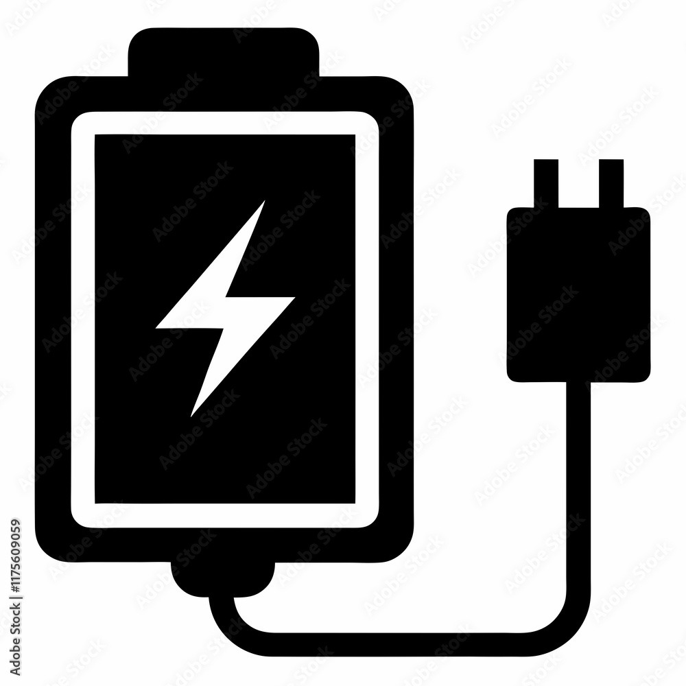 Recharge Icon Black Silhouette Vector Recharge Icon Black Silhouette Vector