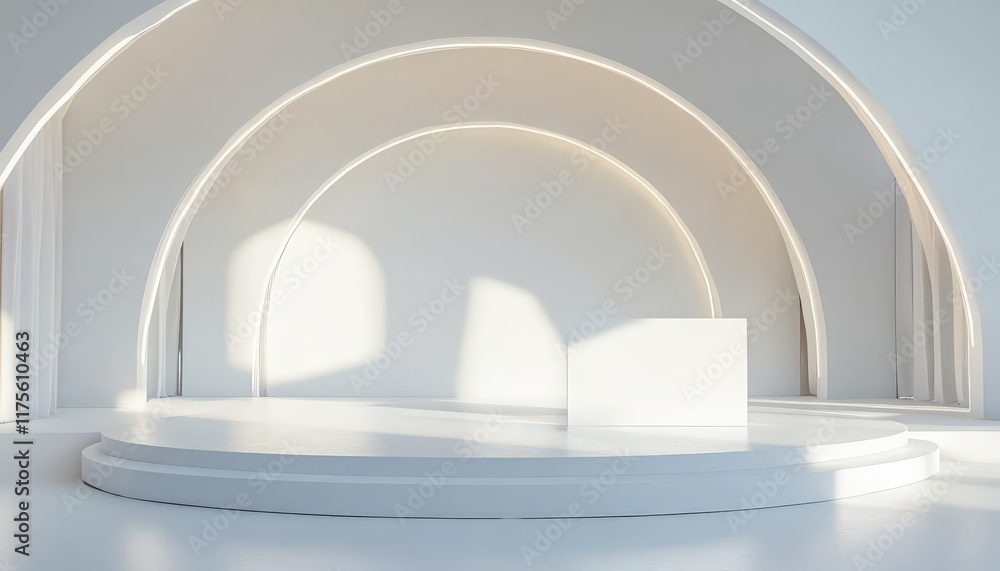 Minimalist White Architecture Interior Design Display Platform Minimalist White Architecture Interior Design Display Platform
