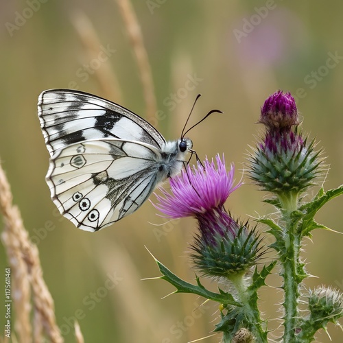 Summer Meadow With Butterflies photo