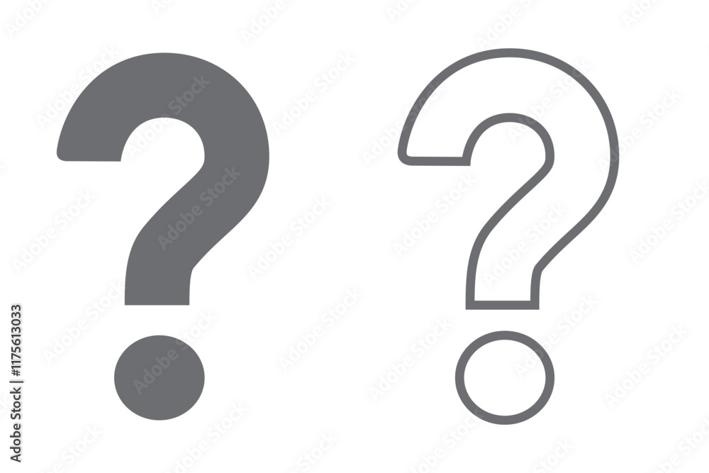 question mark icon set vector in two styles isolated on white background question mark icon set vector in two styles isolated on white background