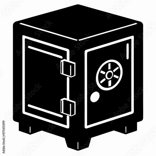 Safe Vault Black Silhouette Vector