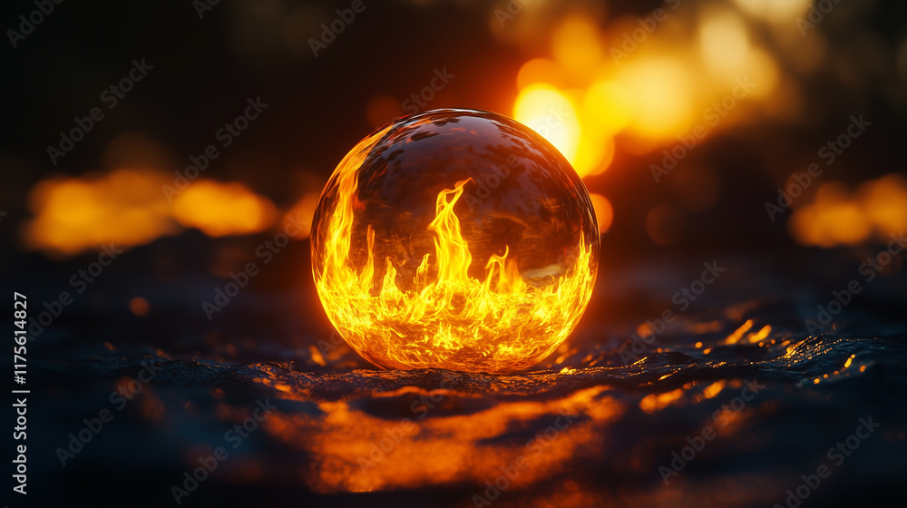 Fire ball on black background Fire ball on black background