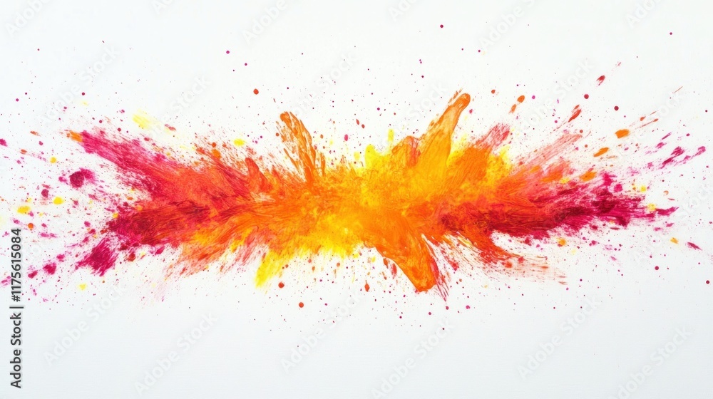 Fototapeta premium Abstract colorful paint splash explosion on white background.