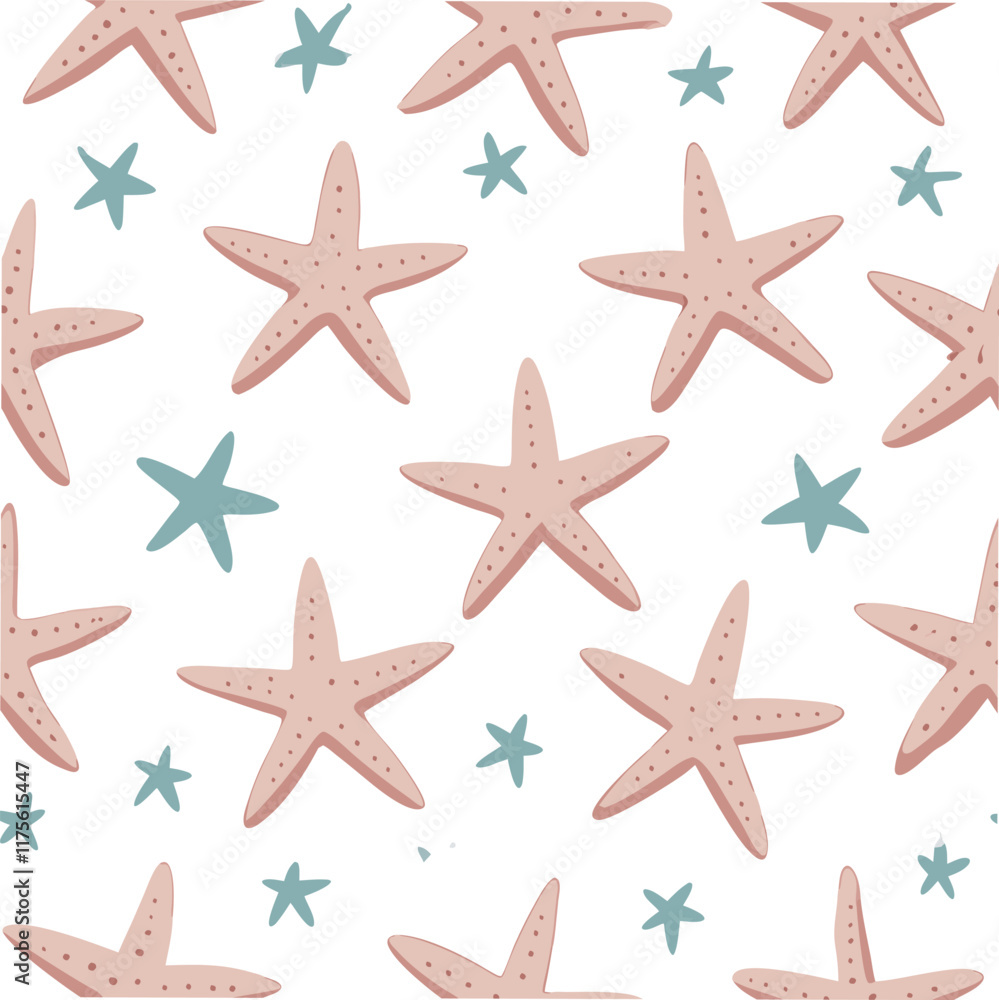 Seamless pattern of cute star fish Seamless pattern of cute star fish