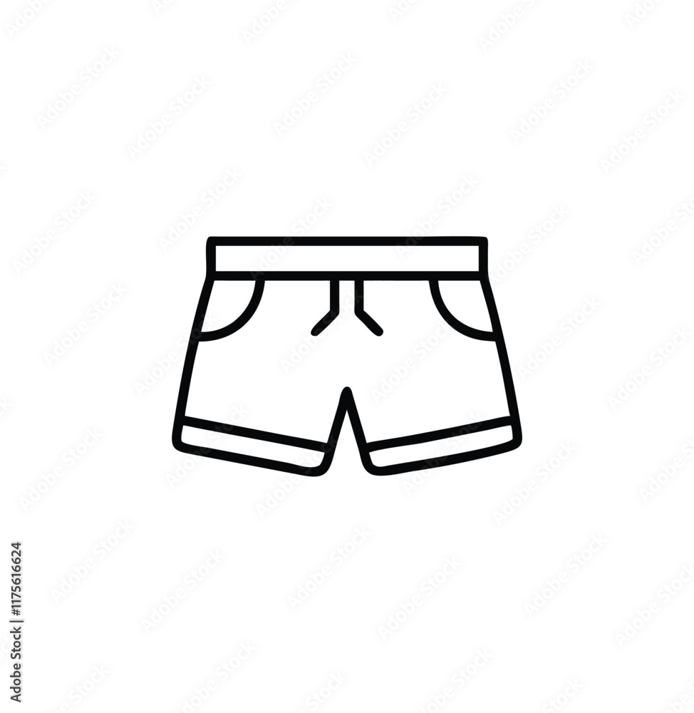 A men swim trunks vector outline icon A men swim trunks vector outline icon