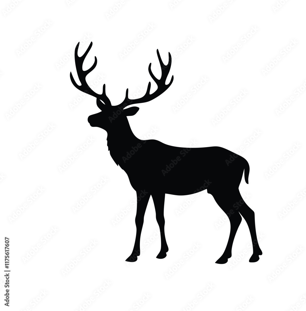 Obraz premium A deer vector silhouette