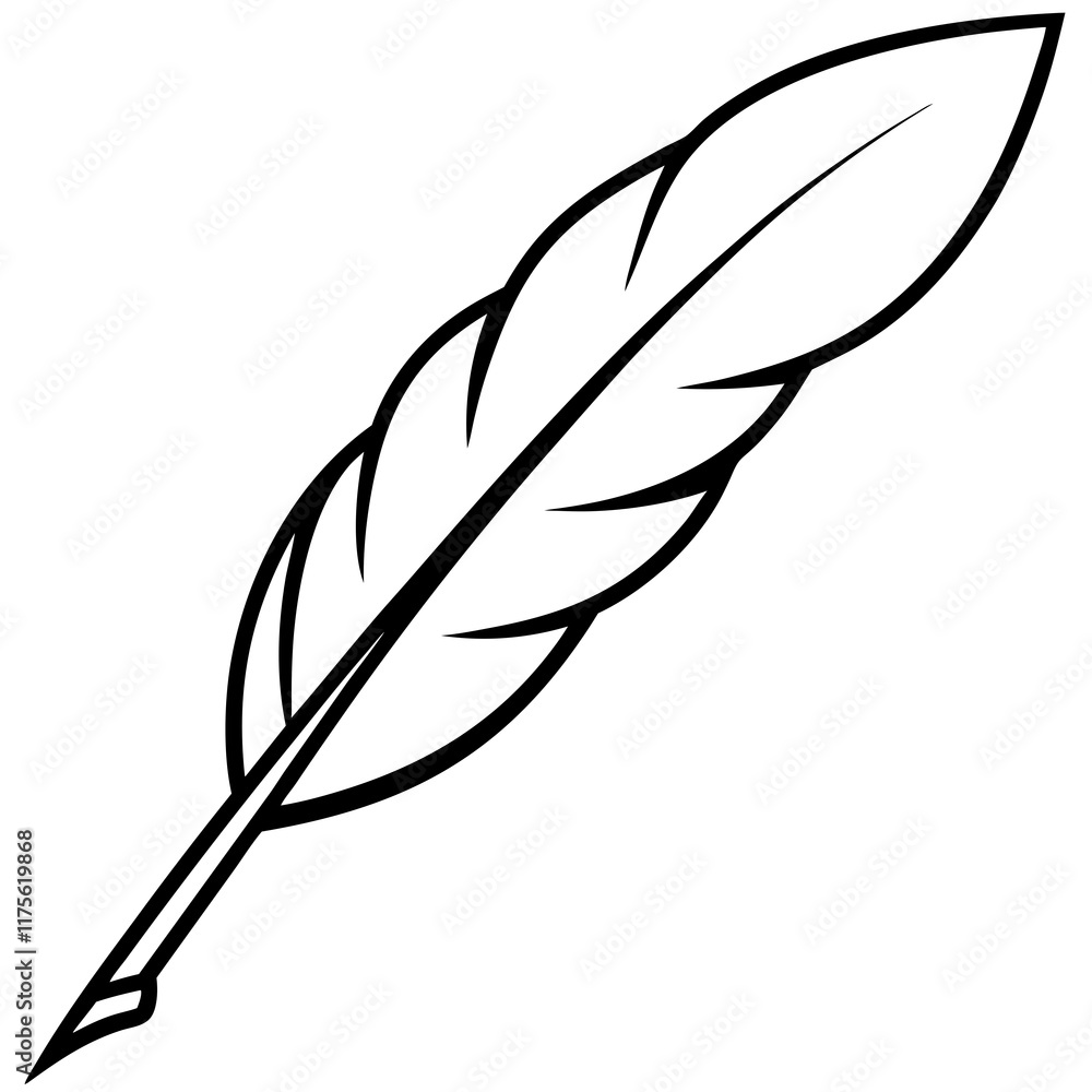Simple Line Art Quill Pen for Elegant Designs Simple Line Art Quill Pen for Elegant Designs