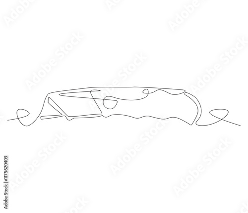 One continuous line drawing of cutter . Single line of cutter vector illustration