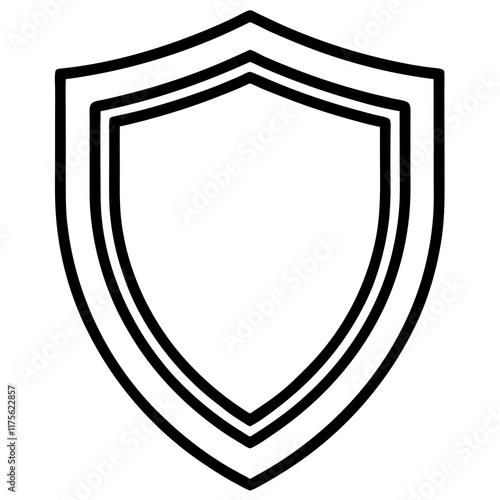 Security Shield Vector Line Art