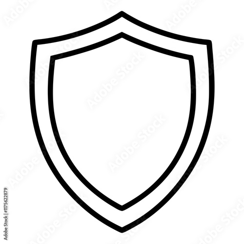 Security Shield Vector Line Art