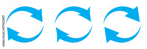 Arrow circle icon. Round arrow sign. Line arrow cycle elements