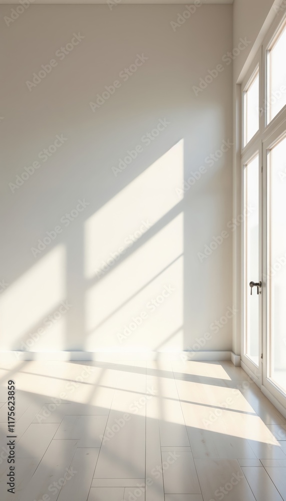 Minimalist bright room with large windows, white frames, light wooden floor, and sunlit walls casting long shadows, creating an open, airy, and serene space with a clean, contemporary aesthetic.
Minimalist bright room with large windows, white frames, light wooden floor, and sunlit walls casting long shadows, creating an open, airy, and serene space with a clean, contemporary aesthetic.