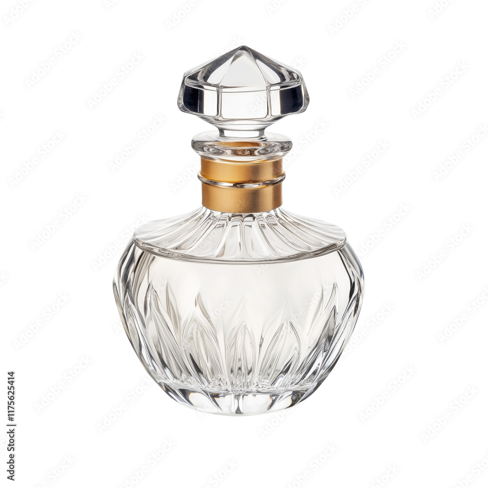 Elegant glass perfume bottle on transparent background Elegant glass perfume bottle on transparent background