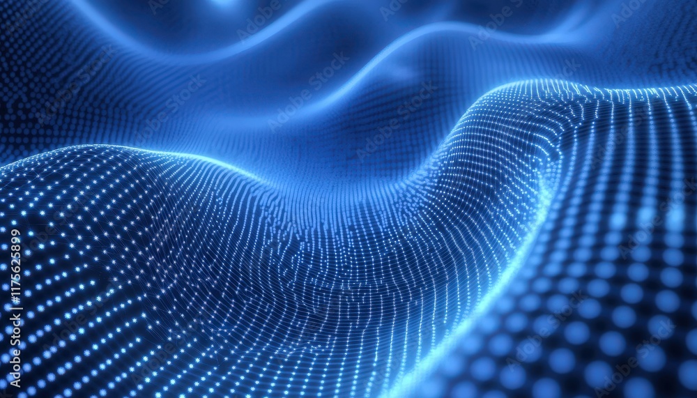 Abstract Blue Digital Wave Background Network Technology Data Connectivity Grid Abstract Blue Digital Wave Background Network Technology Data Connectivity Grid