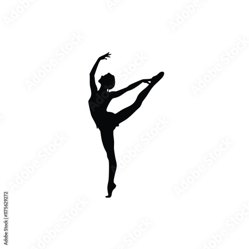 A ballet girl vector silhouettes