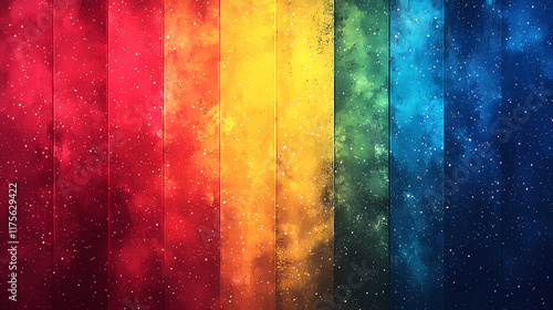 Cosmic Rainbow: A vibrant, abstract image featuring a spectrum of colors reminiscent of a rainbow, infused with a cosmic, starry night effect. Perfect for projects needing a dreamy, imaginative touch. photo