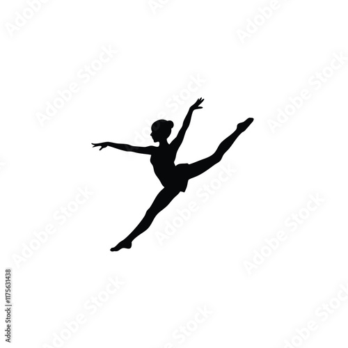 A ballet girl vector silhouettes