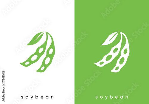 soybean farming logo. agriculture, food, health, drink symbol vector design