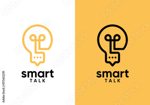 talk logo and logo light. energy smart idea symbol vector design concept